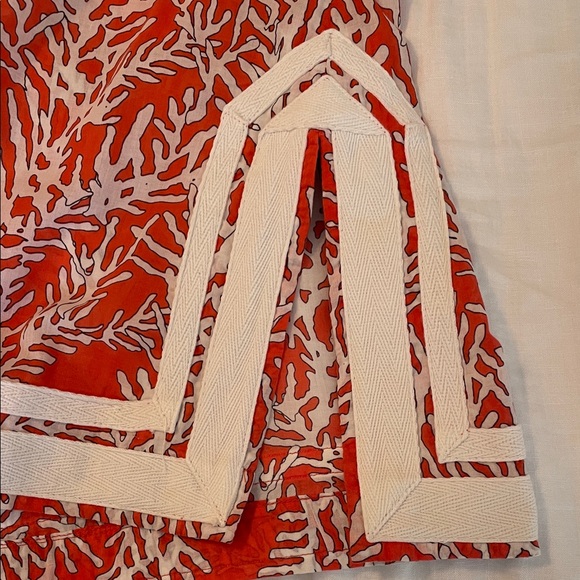 Tory Burch Coral Red and Cream Coral Pattern Tunic - Picture 5 of 11
